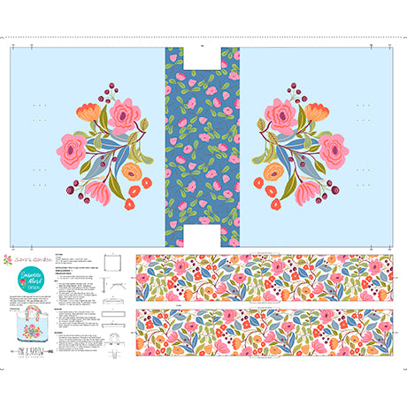 Sara's Garden Tote Bag Panel 31886-B