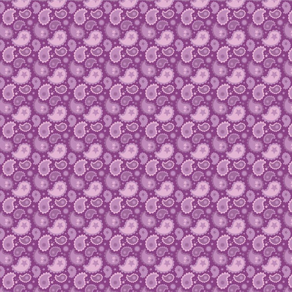Calico Cowgirls Paisley & Poppies Purple 90460 107 kosse nanat khar kosse 