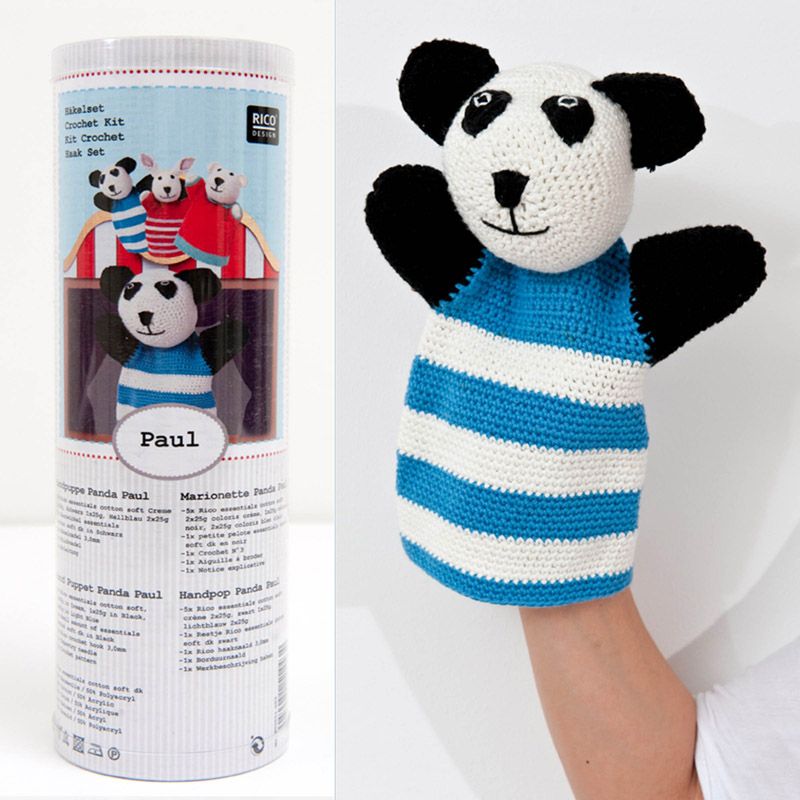 Rico Design Crochet Kit Hand Puppet Panda Paul kosse nanat khar kosse 