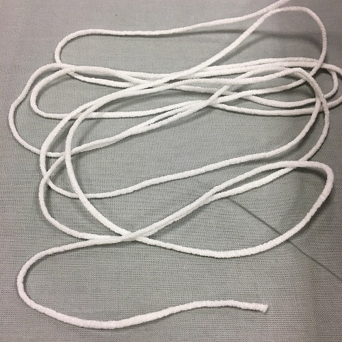 3mm wide round white elastic