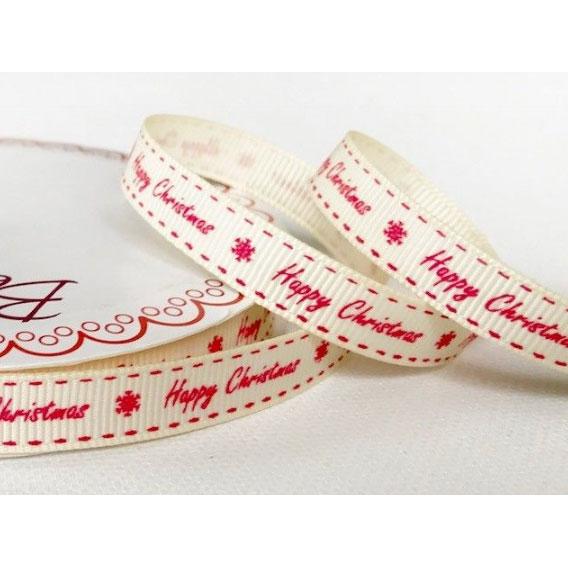 Happy Christmas Ribbon Cream kosse nanat khar kosse 