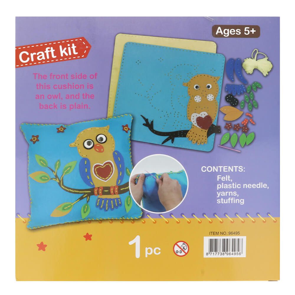 Felt Owl Cushion Sewing kit for Children kosse nanat khar kosse 