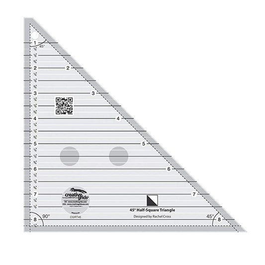 Creative Grids Non Slip 45° Half Square Triangle Ruler