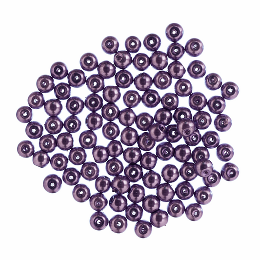 6mm Purple Pearl Beads