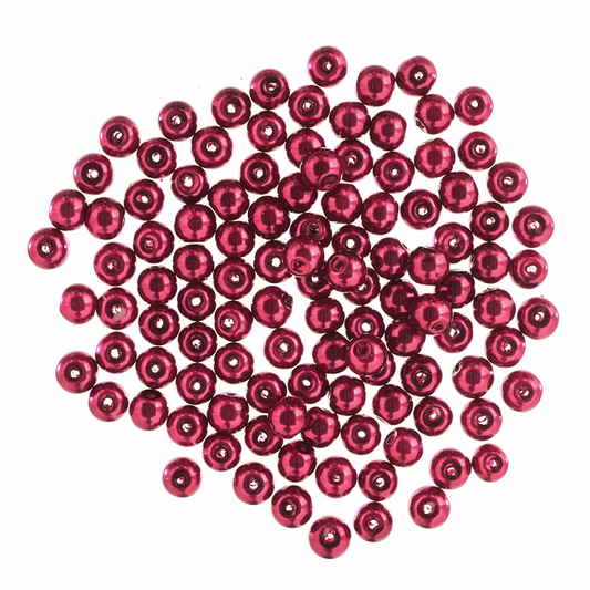 6mm Red Pearl Beads