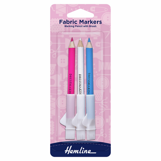 Fabric marking pencils with brush